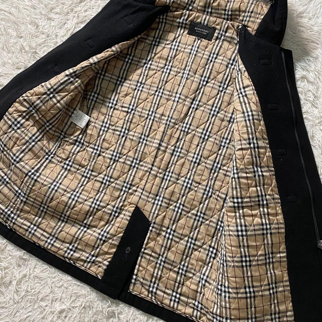 美品】バーバリーブラックレーベル ダッフルコート 金具 ノバチェック
