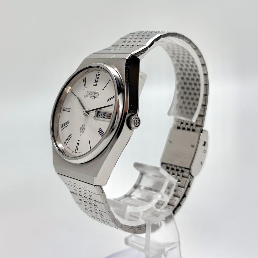 SEIKO セイコー キングクォーツ シャリオ 腕時計 白文字盤 メンズウォッチ