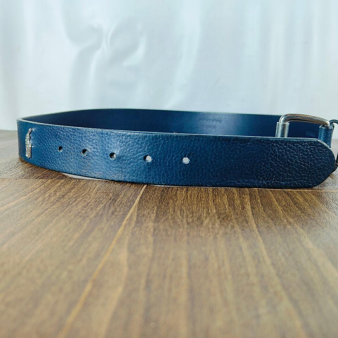 極厚シボ革正規品】POLO RALPH LAUREN 高級ネイビードレスベルト