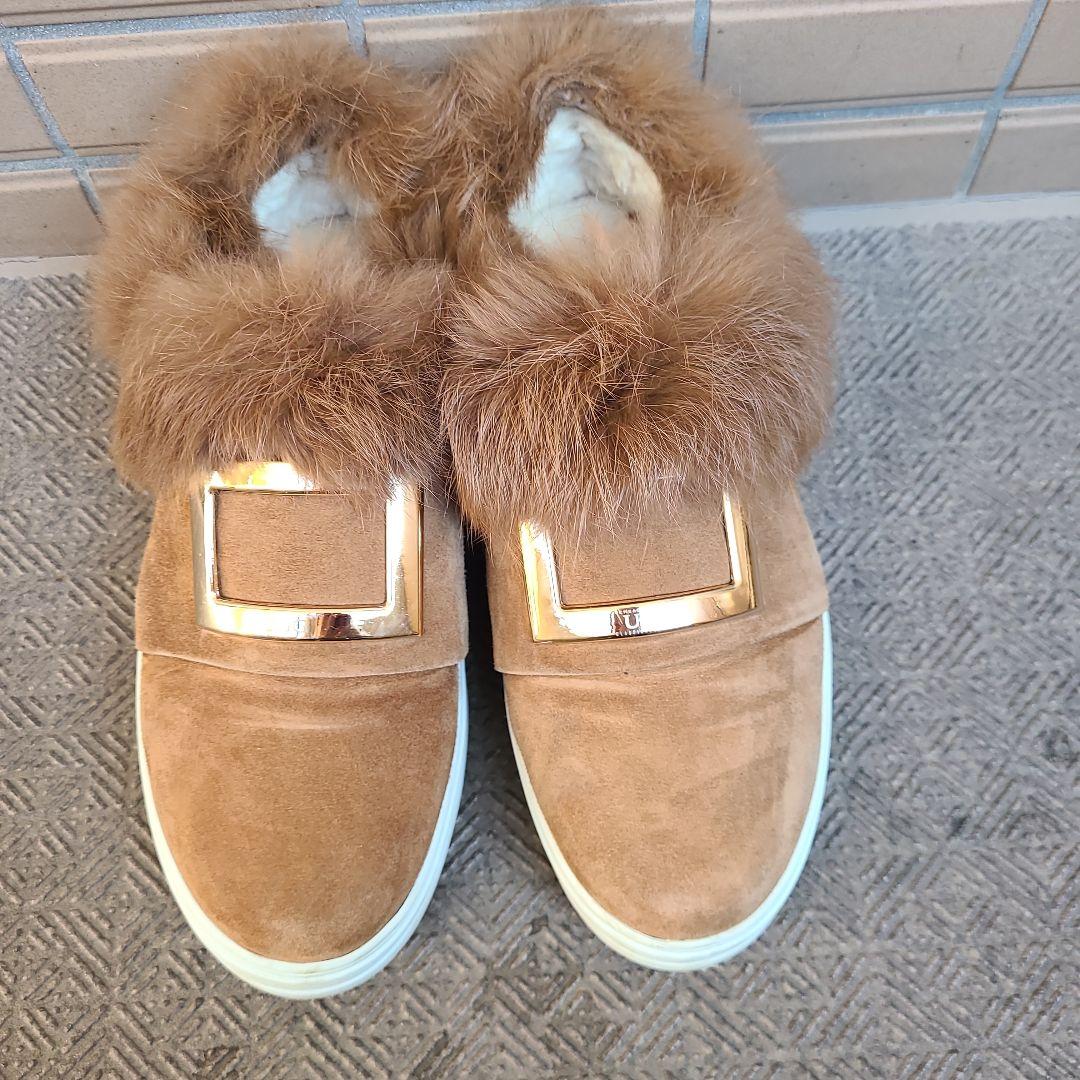 UGG ブラウン ムートンファースリッポン - メルカリ