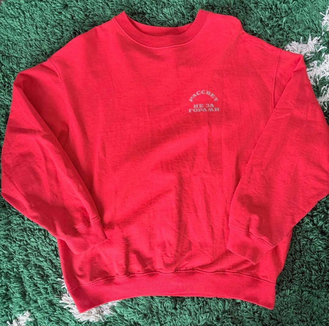 美品 PACCBET ラスベートSTRONG WOMAN スウェット 赤 - メルカリ