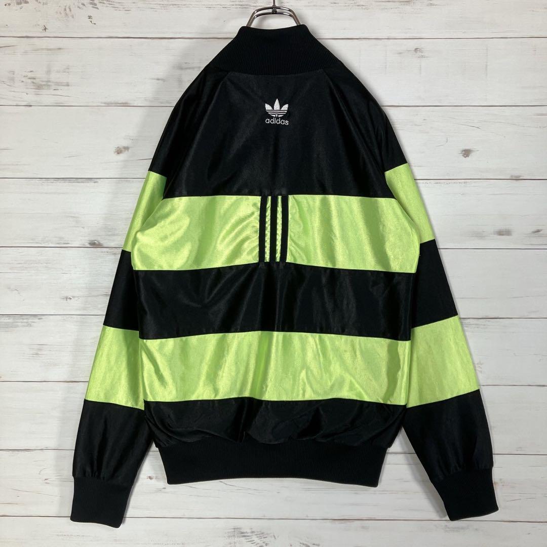 《大人気》adidas トラックジャケット ロゴ刺繡 M ブラック イエロー