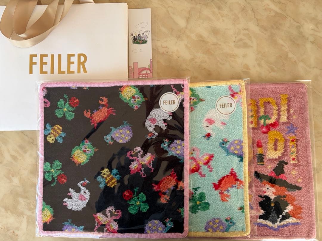 おまけ付★新品★FEILERフェイラー神崎恵3枚セット！ FEILER フェイラー ハンカチ 神崎恵さん コラボ 3枚セット - メルカリ