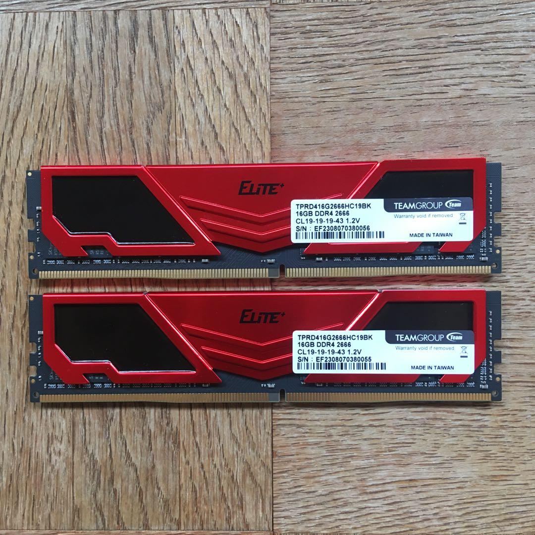 TEAMGROUP DDR4 2666MHz 2×16GB 32GB - メルカリ