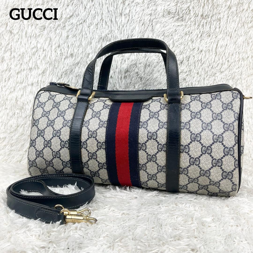 美品】オールドグッチ シェリーライン GGスプリーム ボストンバッグ