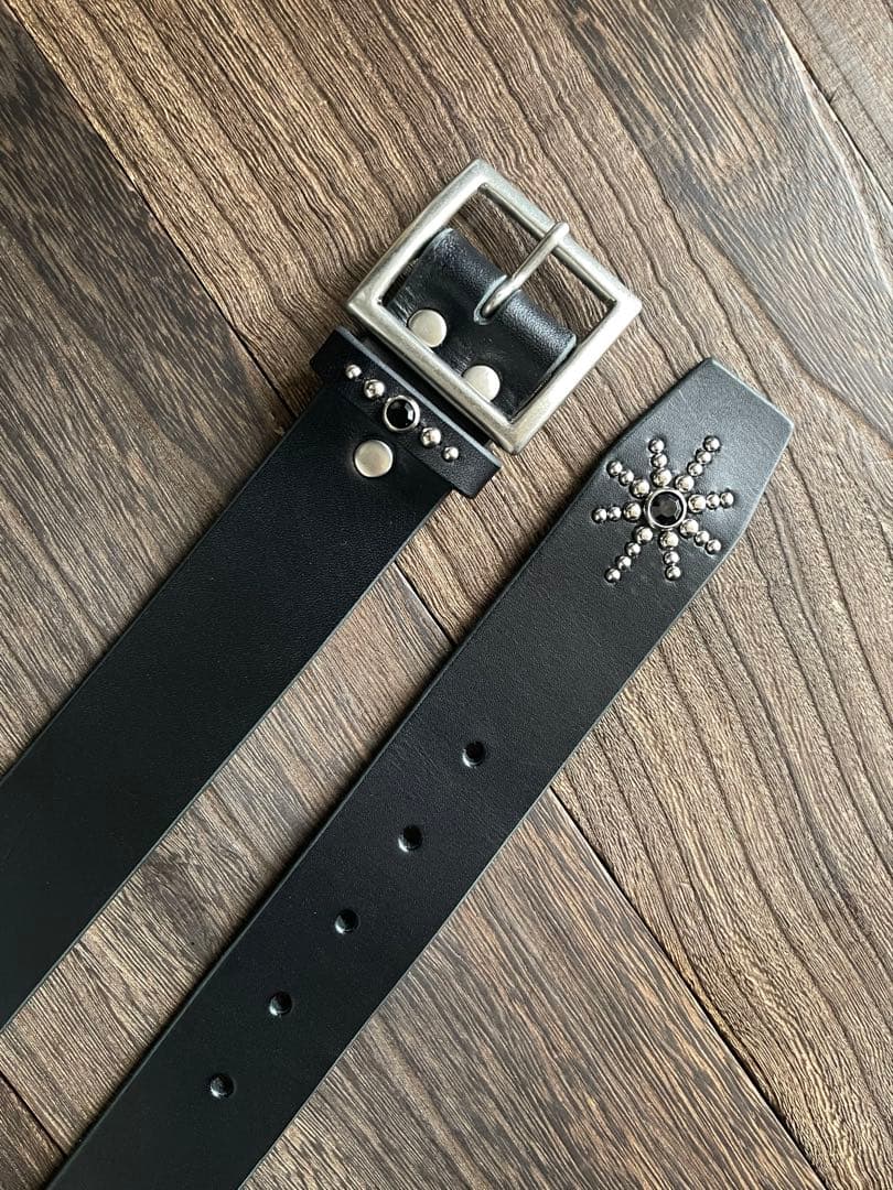 スタッズギャリソンベルト 牛ヌメ シルバー 38mm HTC CALEE