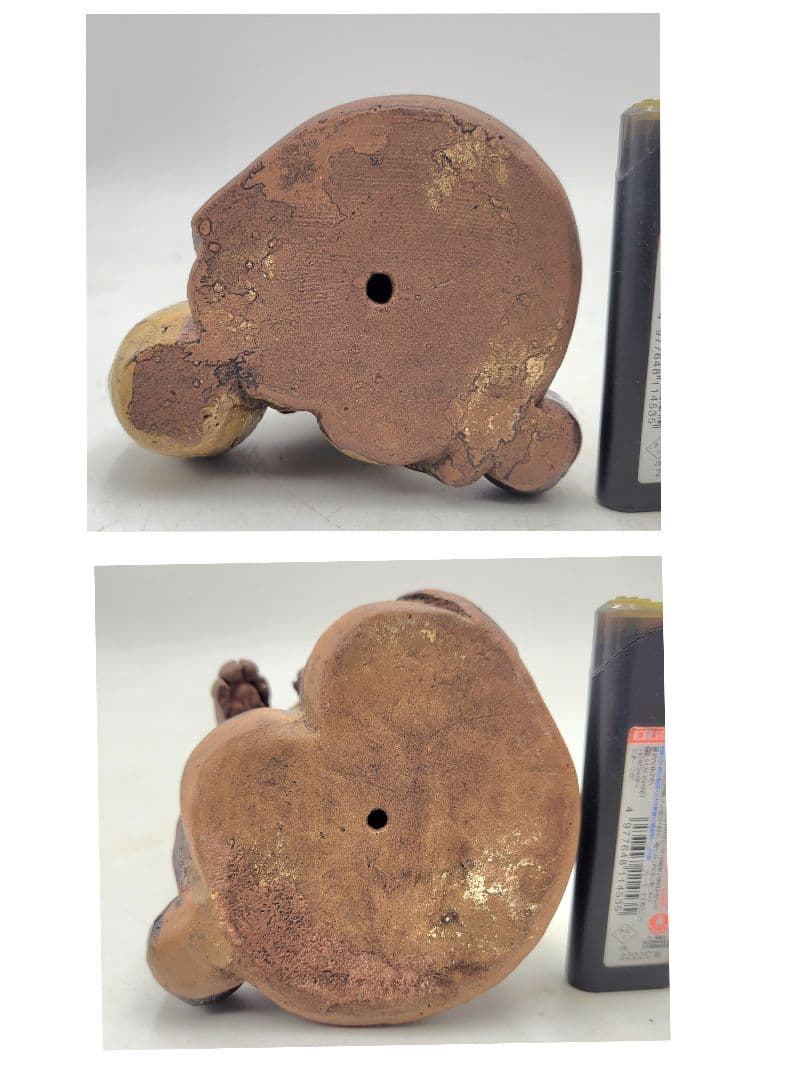 囲碁を打つ狸　在銘　陶器　タヌキ　置物　骨董品、美術品