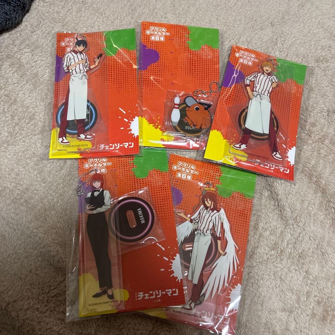 ラウンドワン限定 チェンソーマン アクリルキーホルダー 5種セット