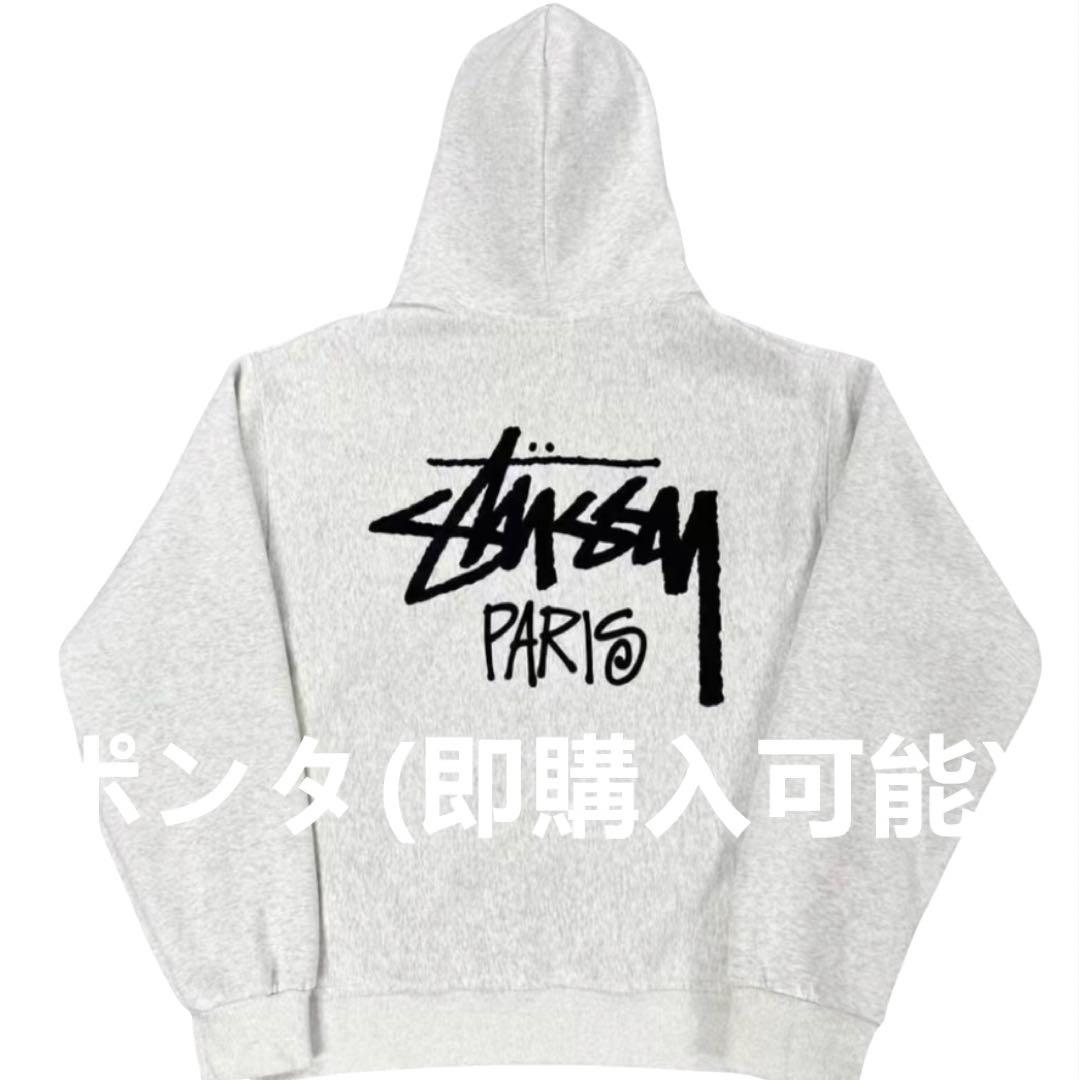 Stussy グレー フード付きパーカー M Stussy M
