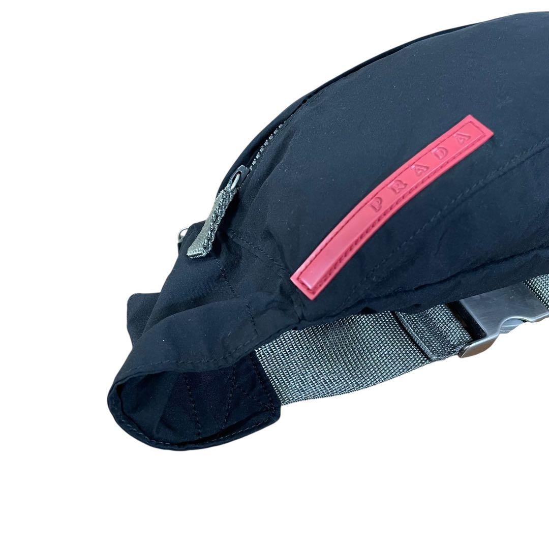 プラダスポーツ ウエストポーチ 4VA107 ナイロン 黒 ロゴプレート