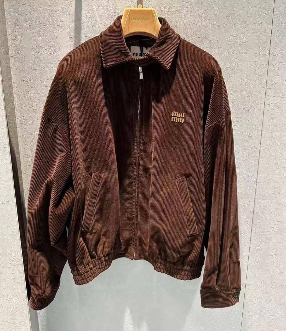 miu miu ブラウン コーデュロイ ジャケット 40 - メルカリ