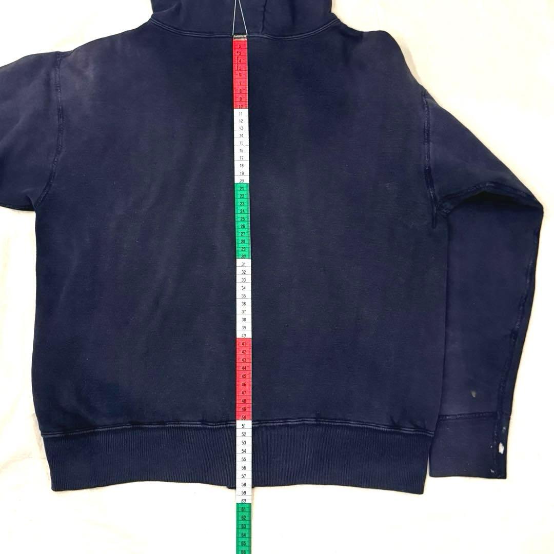 60s ダブルフェイス SWEAT ジップ パーカー 茄子紺 フェード ナス紺