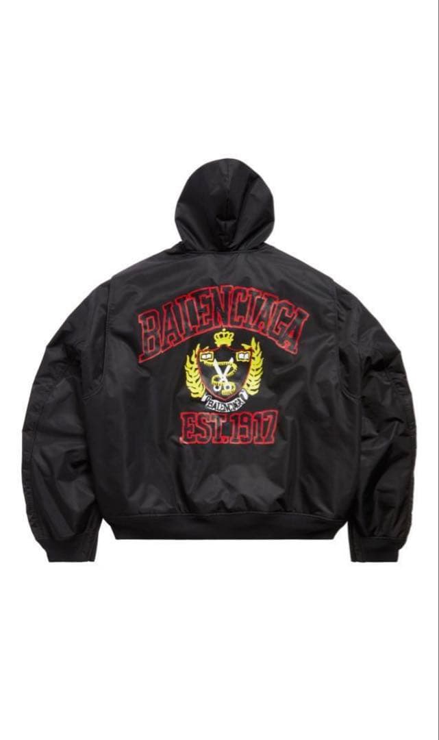 最終値下げ BALENCIAGA カレッジロゴ ボンバージャケット ブルゾン 1
