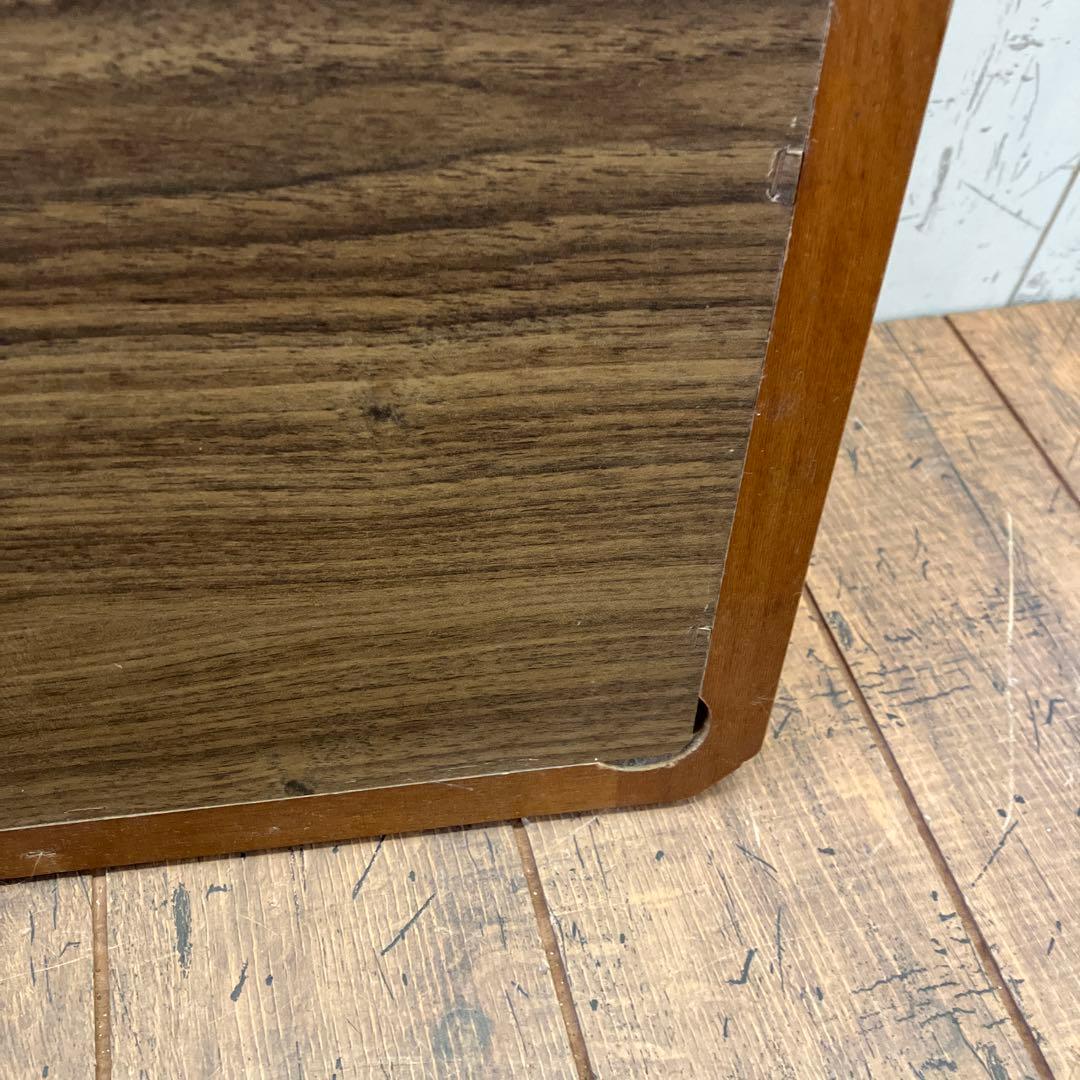 昭和レトロ 木製フレーム 隅切り 壁掛けミラー ウォールミラー 鏡 姿見 ミラー