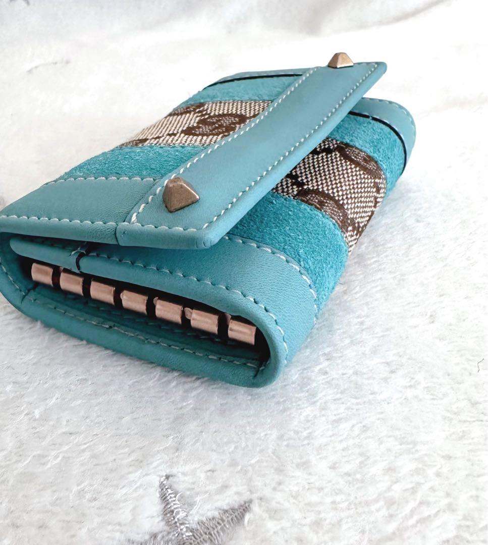 【極美品】グッチ　キーケース　GG柄　6連　レザー　スタッズ　ジャガード　箱付き