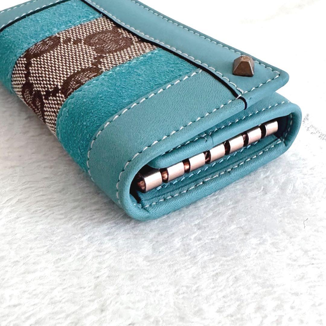 【極美品】グッチ　キーケース　GG柄　6連　レザー　スタッズ　ジャガード　箱付き