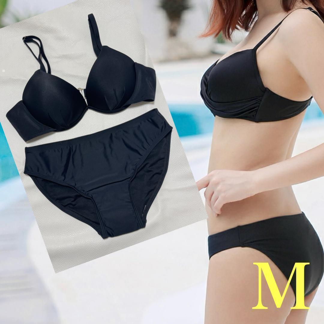 M 新品未使用 水着 ビキニ セパレート レディース ブラック 黒