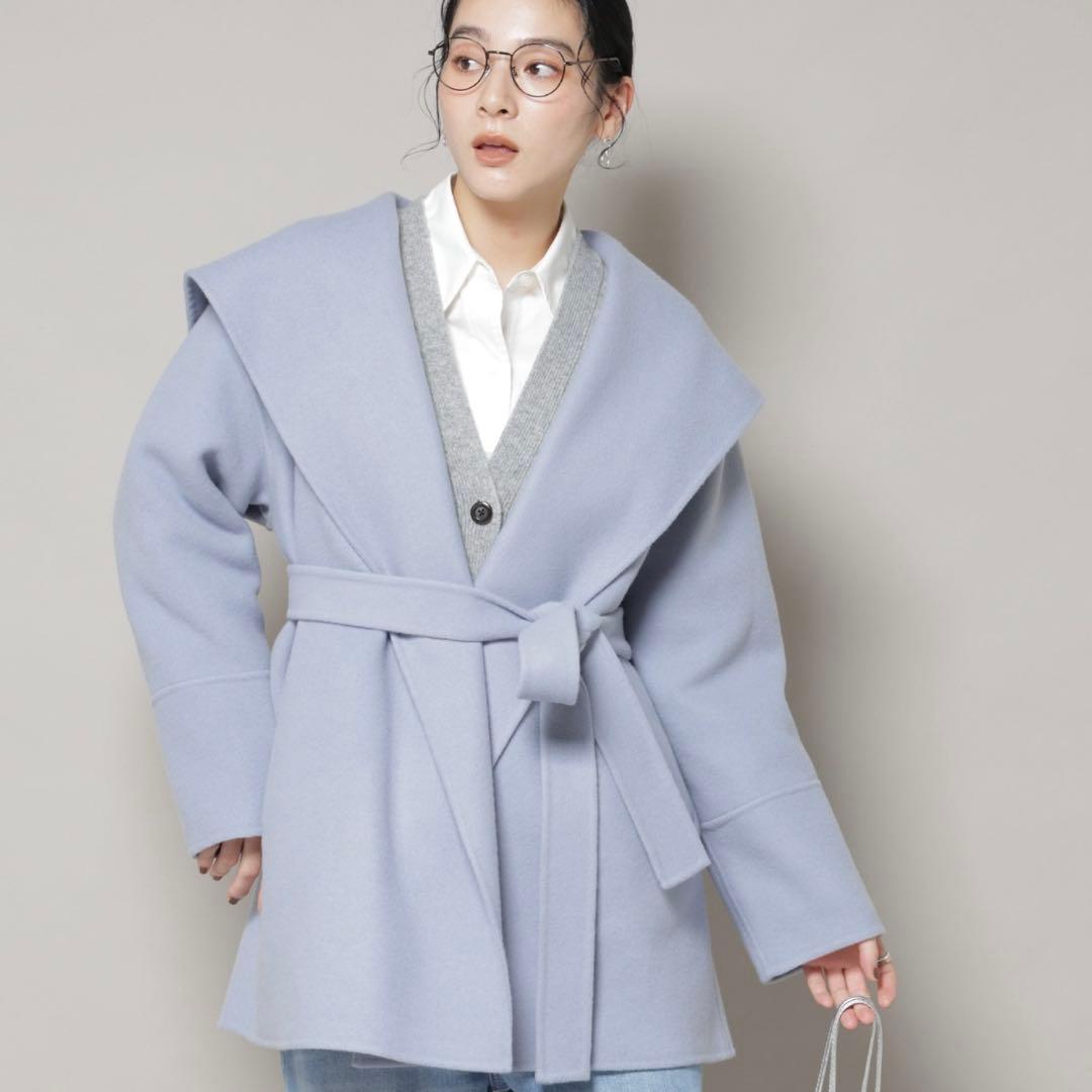 未使用】Nano universe ウールリバーショールミディコート S - メルカリ