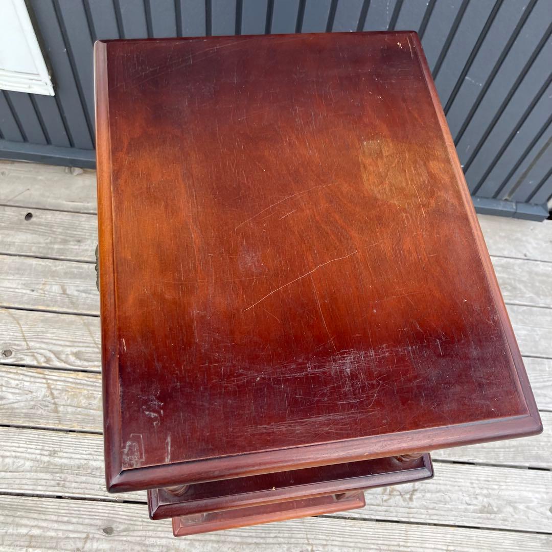 昭和レトロ コクヨ 木製コンソールテーブル コールキャビネット 電話台 花台