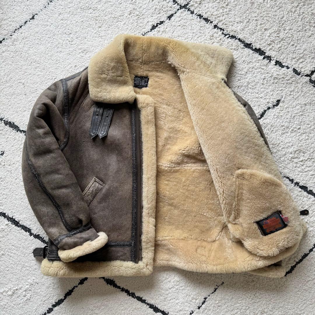 freedom B-3 ムートン フライトジャケット 羊革 ブラウン 42 XL - メルカリ