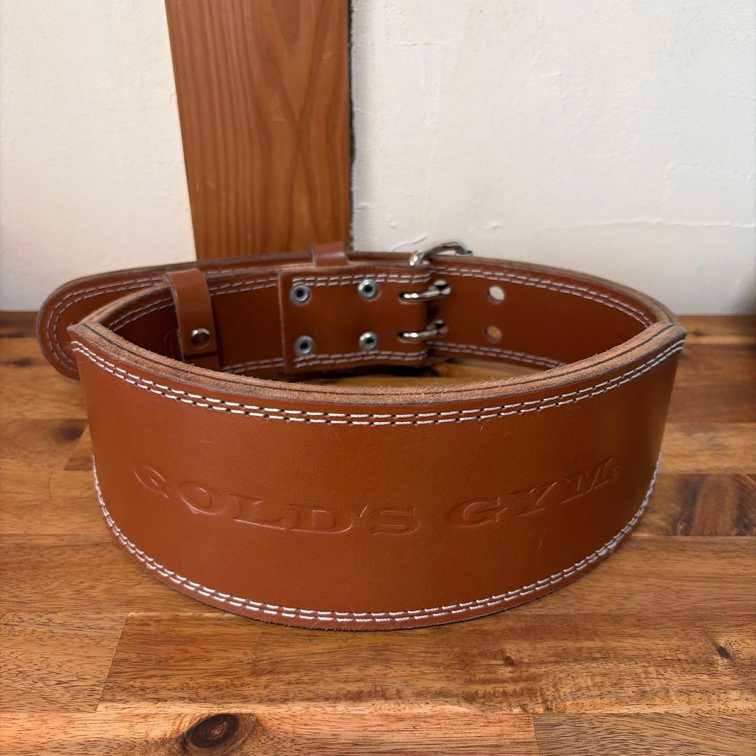 GOLD'S GYM レザー パワーベルト ブラウン Mサイズ - メルカリ