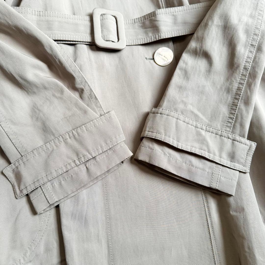 極美品 ジョルジオアルマーニ ベージュ フード付きロングコート 38