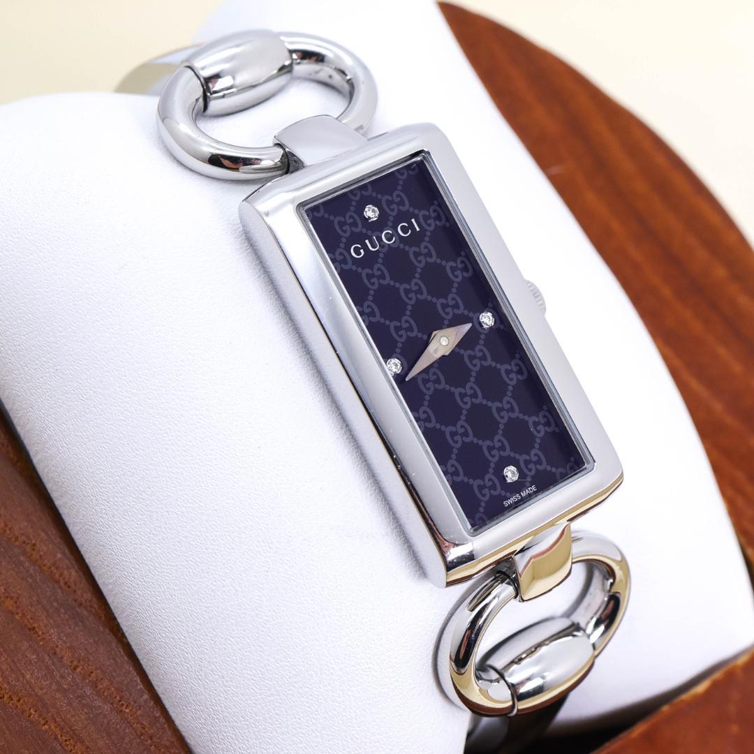 稼働 GUCCI 腕時計トルナヴォーニ 119 GGシマ柄 4Pダイヤ 2923 - メルカリ