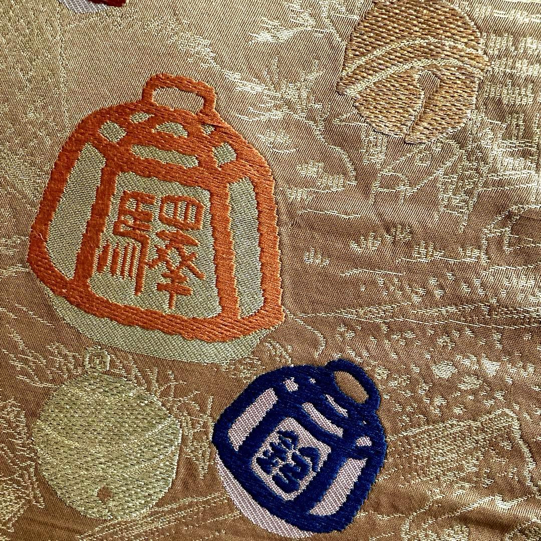 アンティーク名古屋帯　鈴の織り出し　正絹　　上質　しつけ糸付　No.6-26