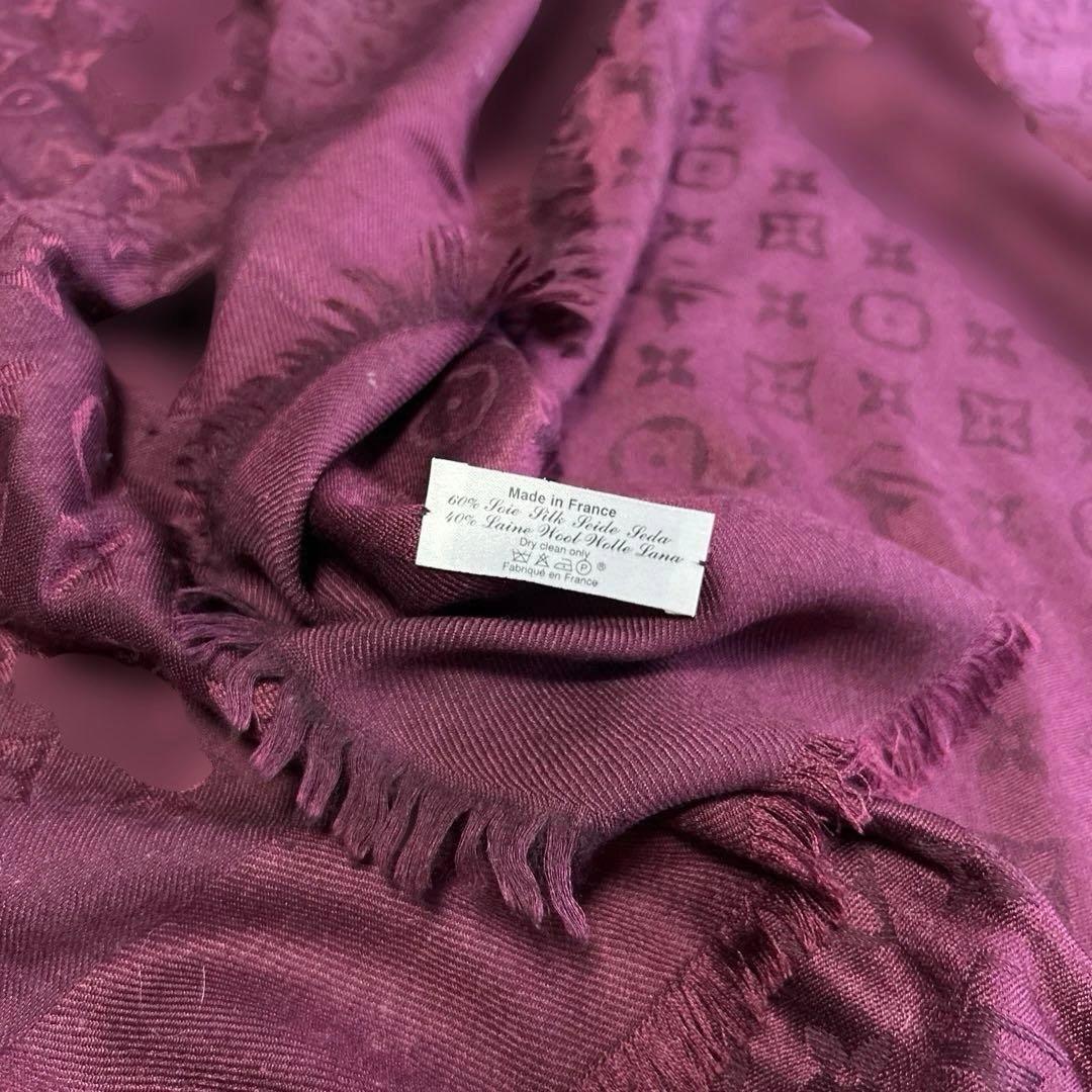 ルイヴィトン モノグラム 大判ストール シルク／ウール フランス製