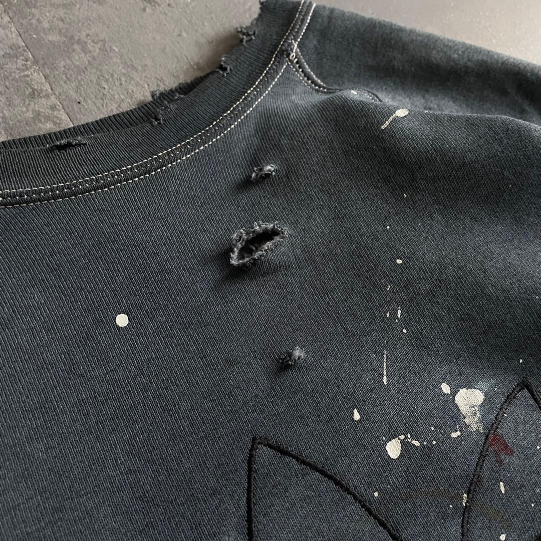 80s old“adidas”後染“ペンキ“grange boro sweat