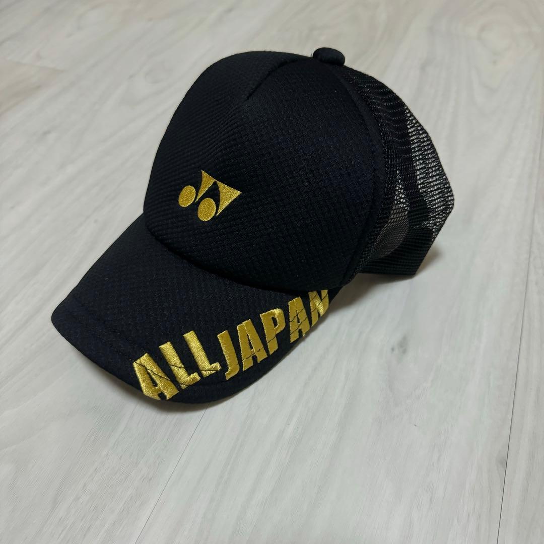 YONEX（ヨネックス）キャップ黒金 オールジャパン - メルカリ