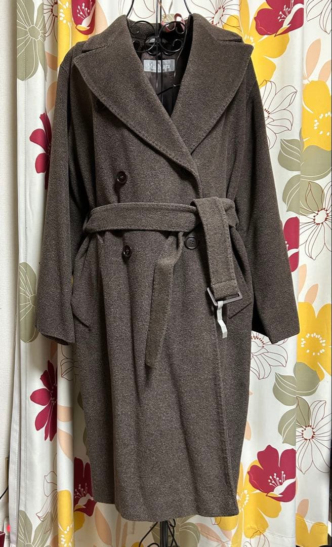 Max Mara マックスマーラ ロングコート ブラウン ベルト付き　40 Max Mara（マックスマーラ） コート マニュエラ ベルト付き ブラウン