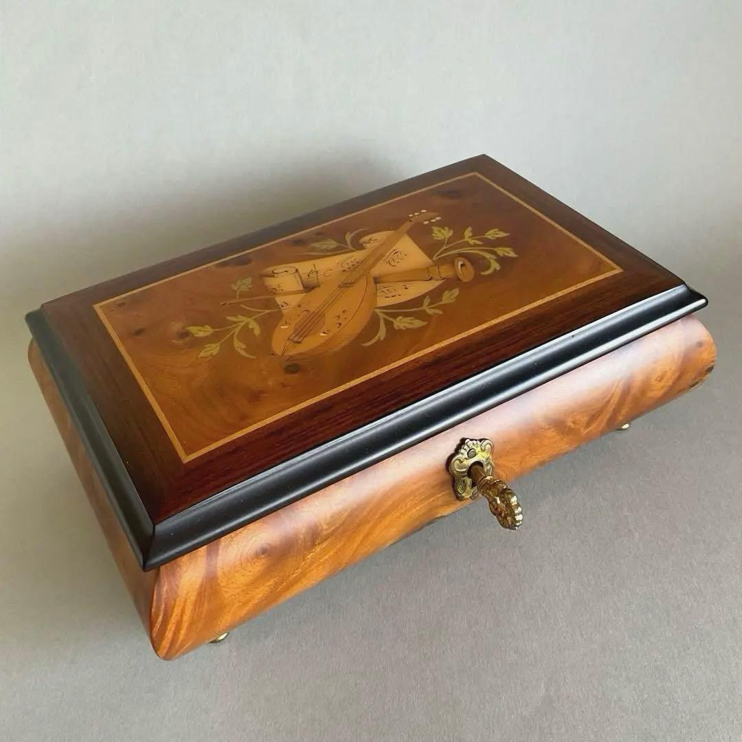イタリア 象嵌細工 オルゴール 宝石箱 ソレント製 曲「帰れソレントへ