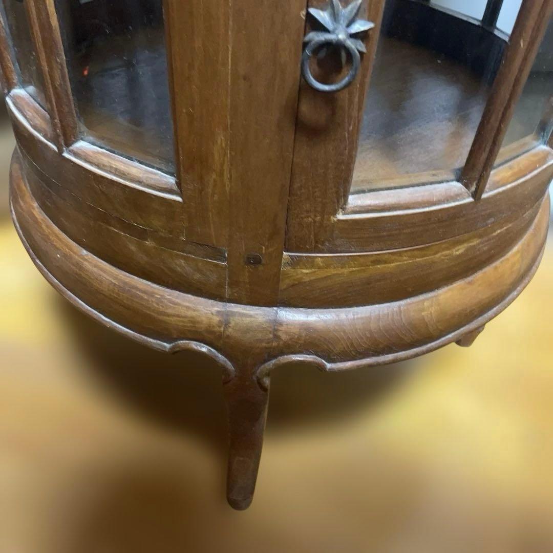 無垢材 イタリアクラシック家具 トレイ付きティーテーブル ガラス