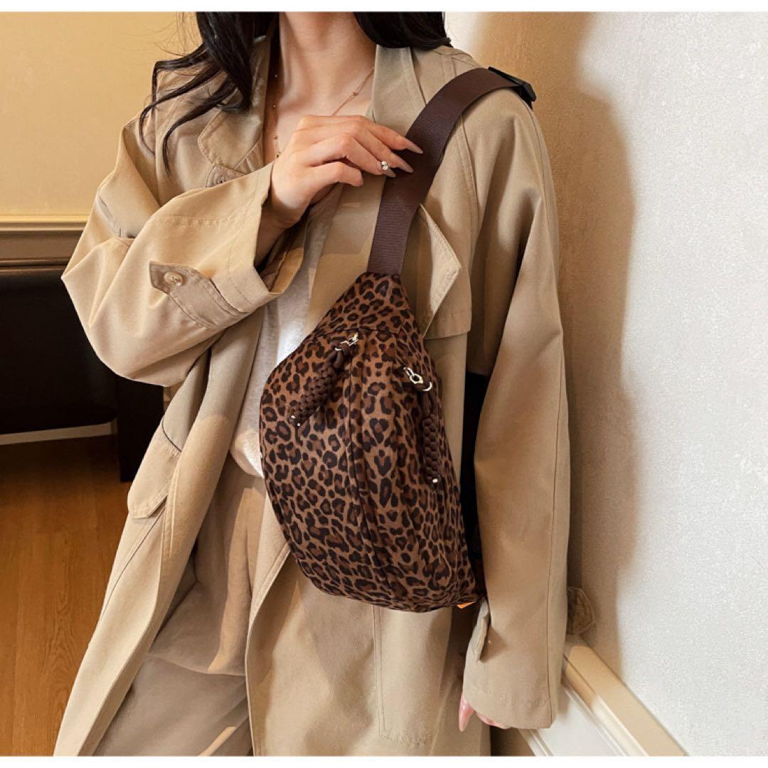 レオパード柄 ボディバッグ ヒョウ柄 ショルダーバッグ レオパード