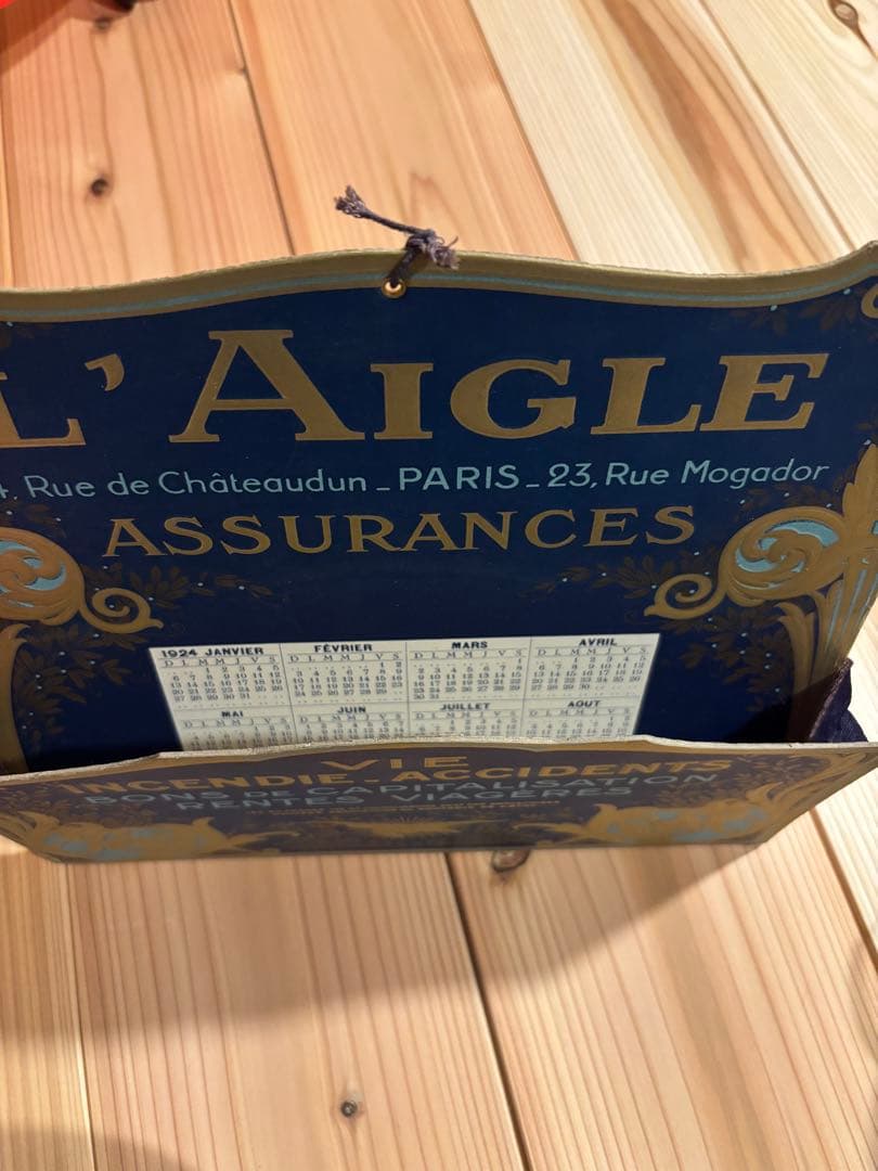 ぷ*ぶ様 フランスアンティーク「L'AIGLE」保険会社サインボード 100年