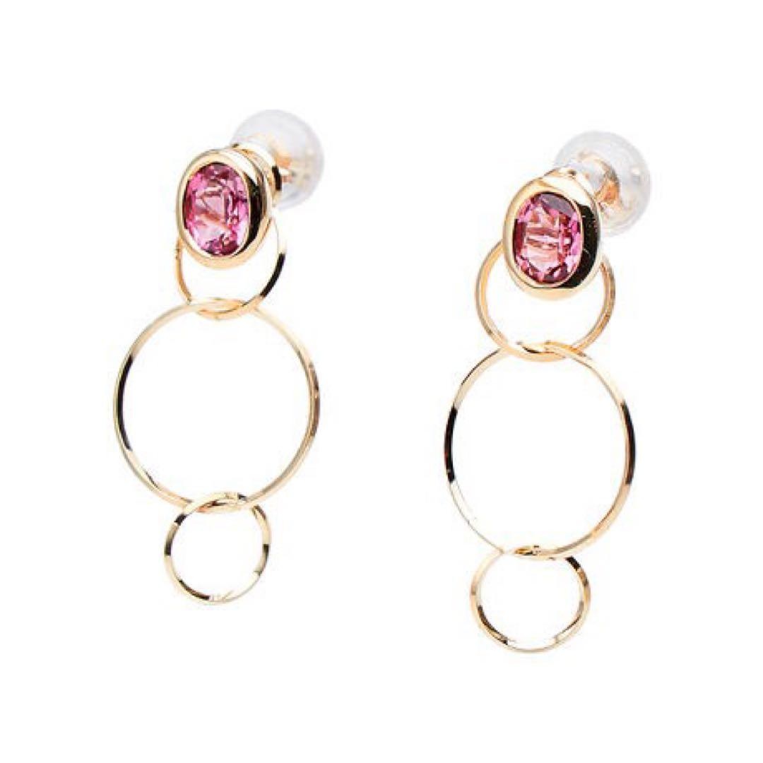 agete K10ピンクトルマリンピアス＆チャームセット - メルカリ