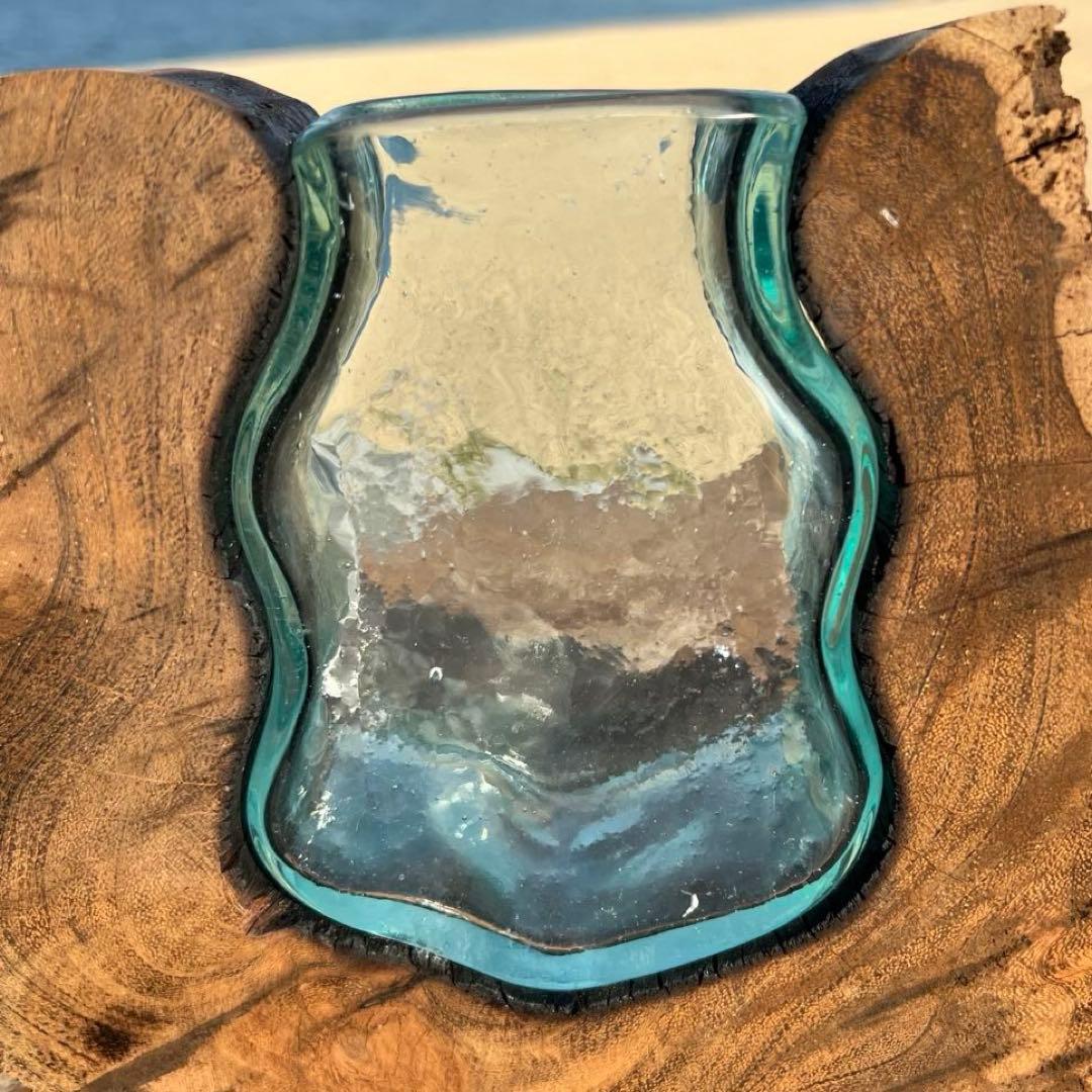 らい 天然木とガラスの花瓶UQ1 オブジェ 一輪挿し フラワーベース 作品