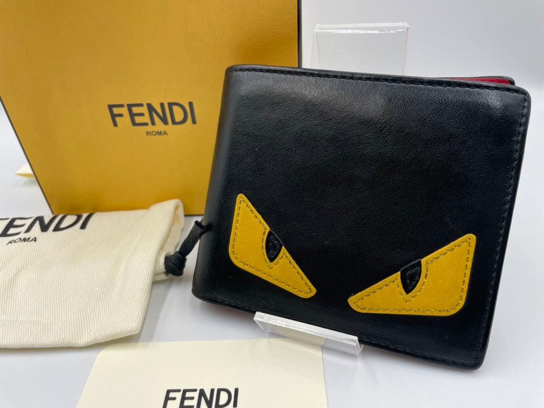 美品☆FENDI モンスターMonster 二つ折り財布 箱 袋 付属品付 - メルカリ