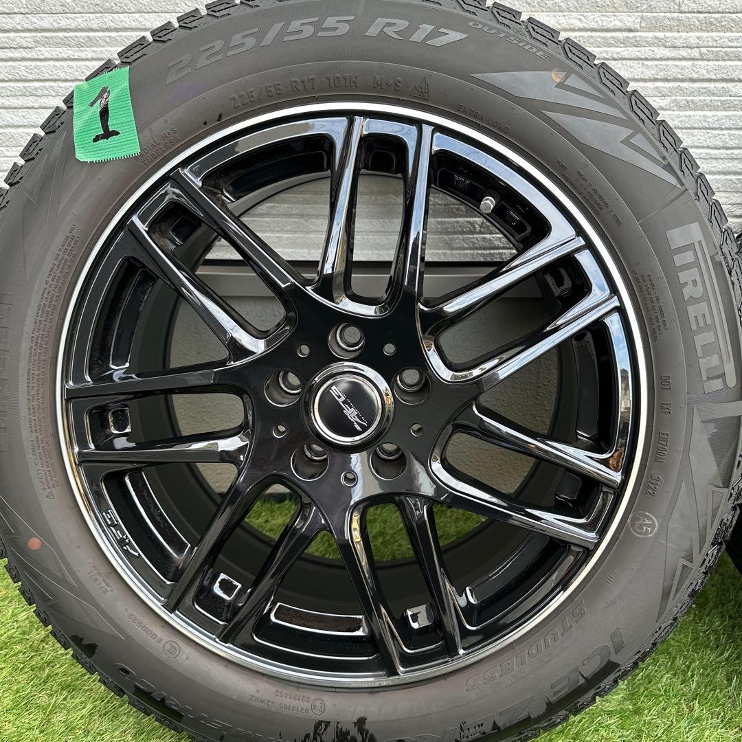 ①狐　 スタッドレスアルミ1本 NANKANG（ナンカン） 225/65R17 スタッドレスタイヤホイールセット AW