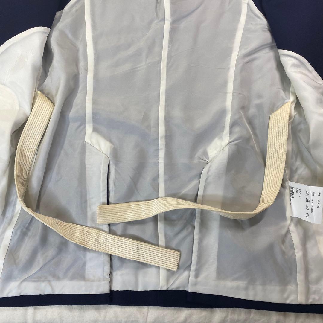 DIGAWEL ディガウェル ベスト ロング丈 ウール メルトン ネイビー 2の