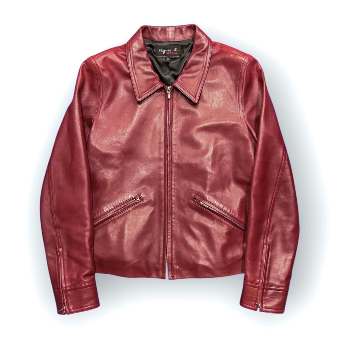 agnes b. SPECIAL ジップレザージャケット アニエスベー agnes b. - アニエスベー スペシャル ☆ レザー ジャケット 2 フランス