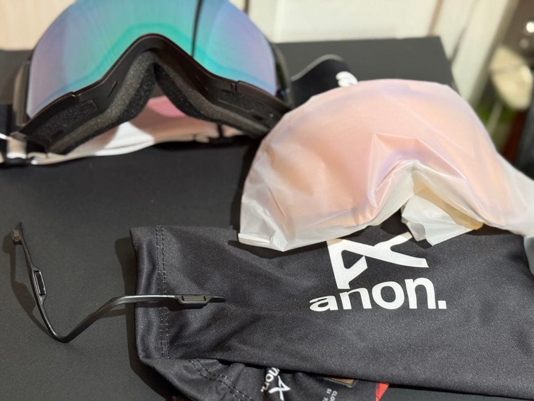 使用3時間程！anon. SYNC M-FUSIONスペアらレンズ付き ゴーグル anon