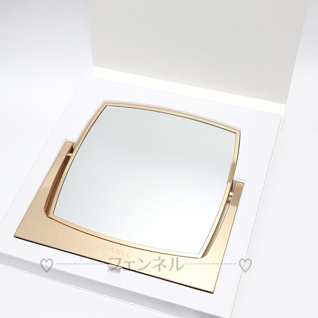 2025 最新 CHANEL スキンケア 正規ノベルティ 卓上 ゴールドミラー