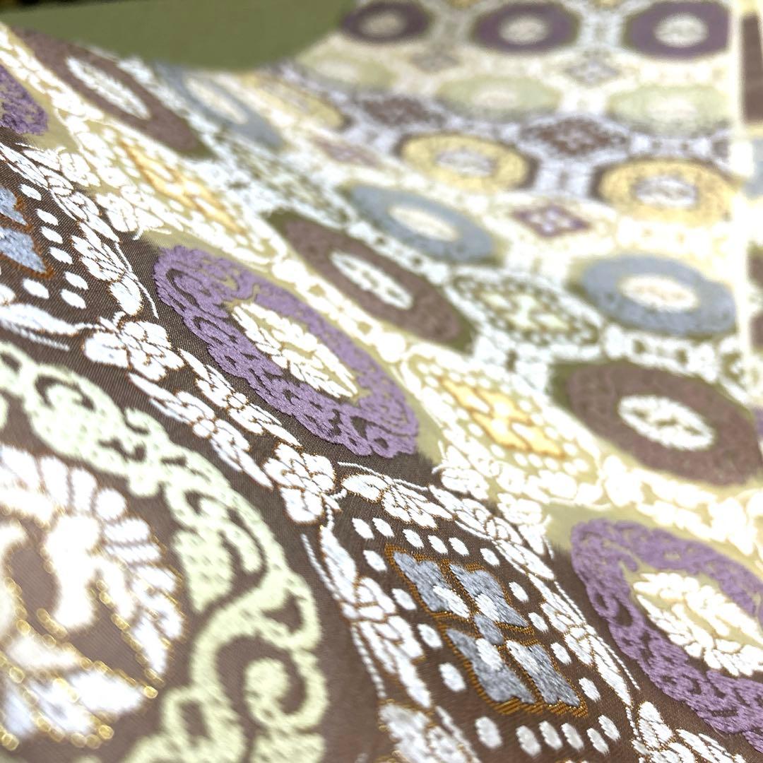 正絹　袋帯《刺繍　丸紋様》