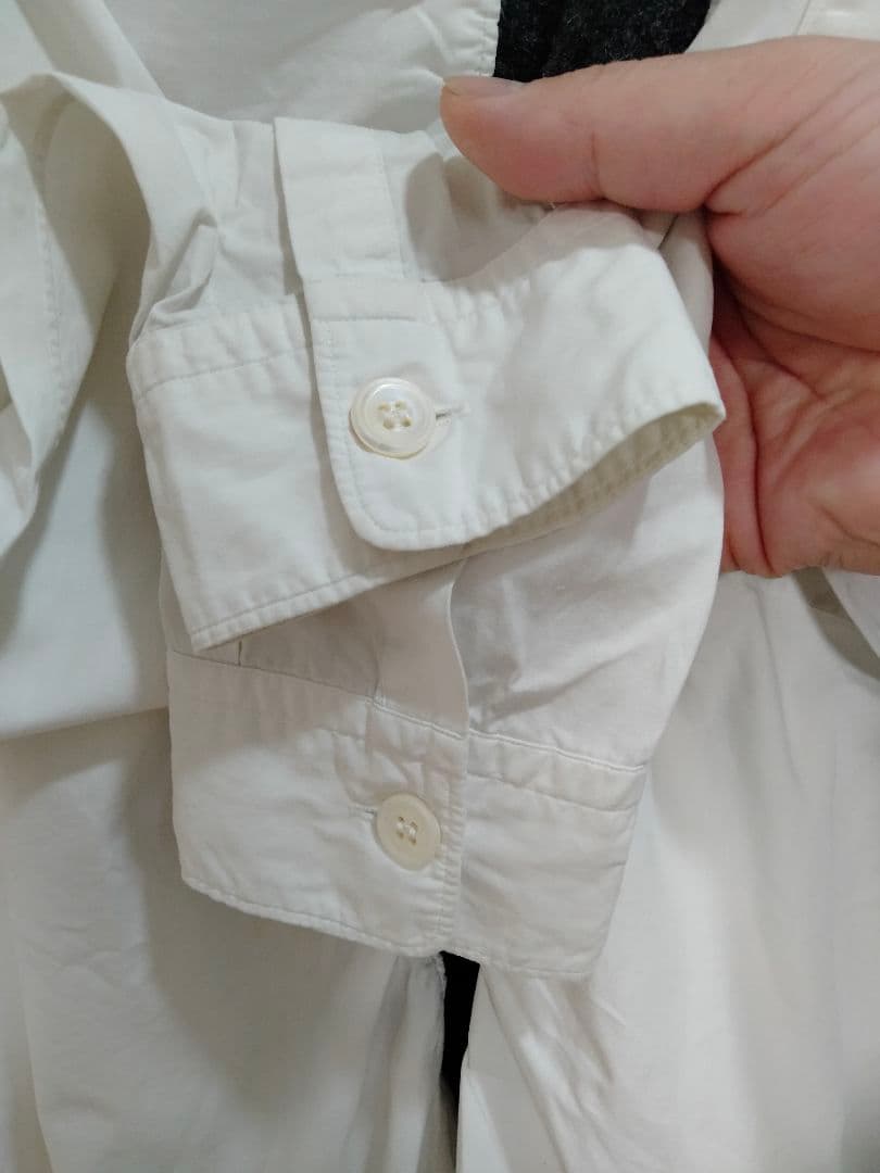 コムデギャルソンオム 90s 田中オム 縮絨 ブロードシャツ デカボタン