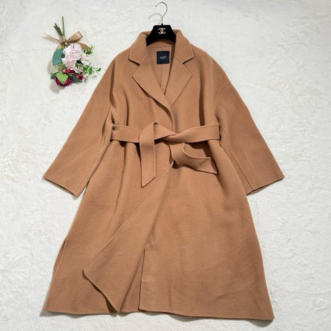 N.O.R.C ノーク ロングコート リバーコート ダブルフェイス キャメル