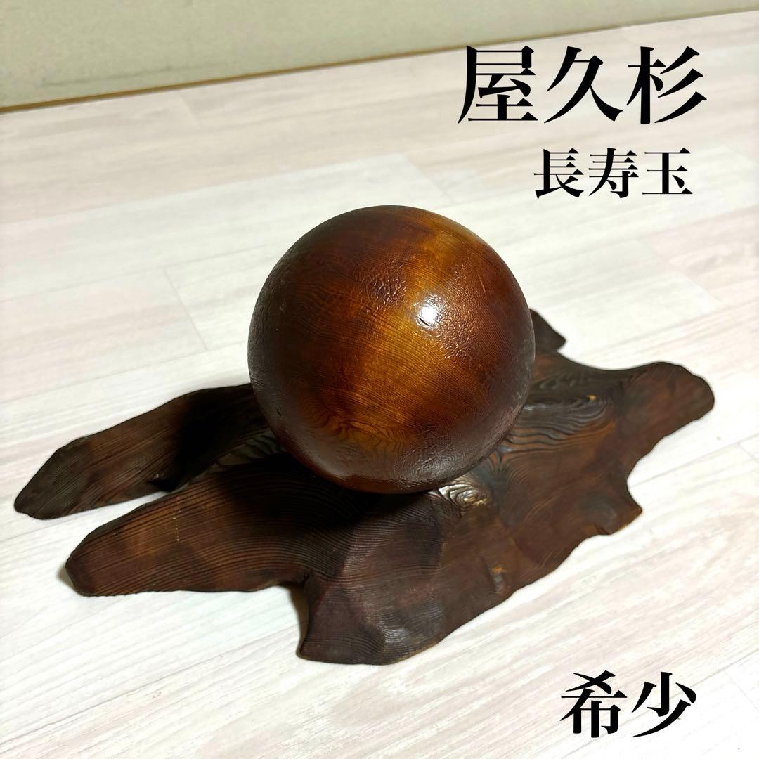 希少】屋久杉 長寿玉 台座付き 直径約13cm - メルカリ