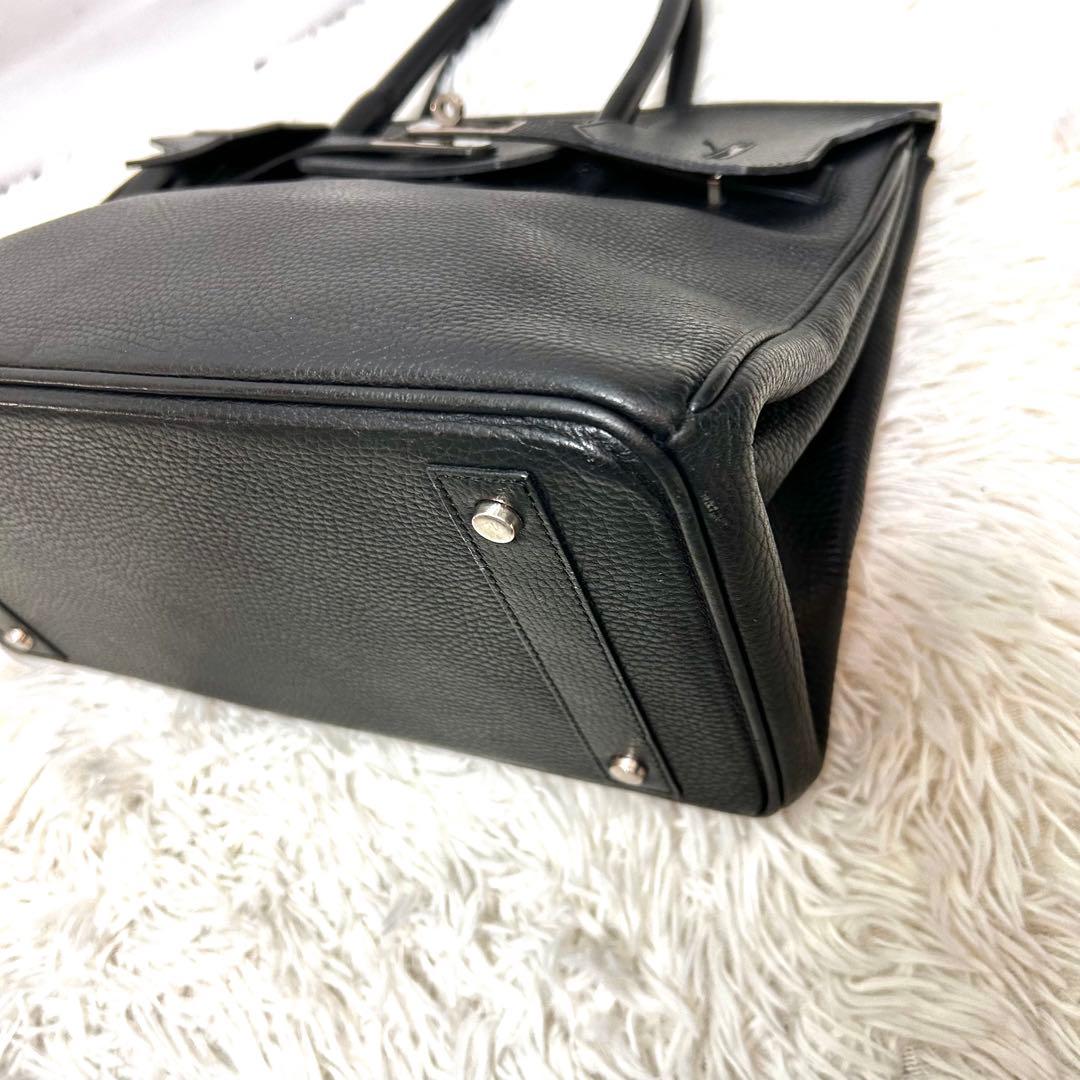 美品　HIGH CLASS ハンドバッグ　トートバッグ　35 シボ革　ブラック
