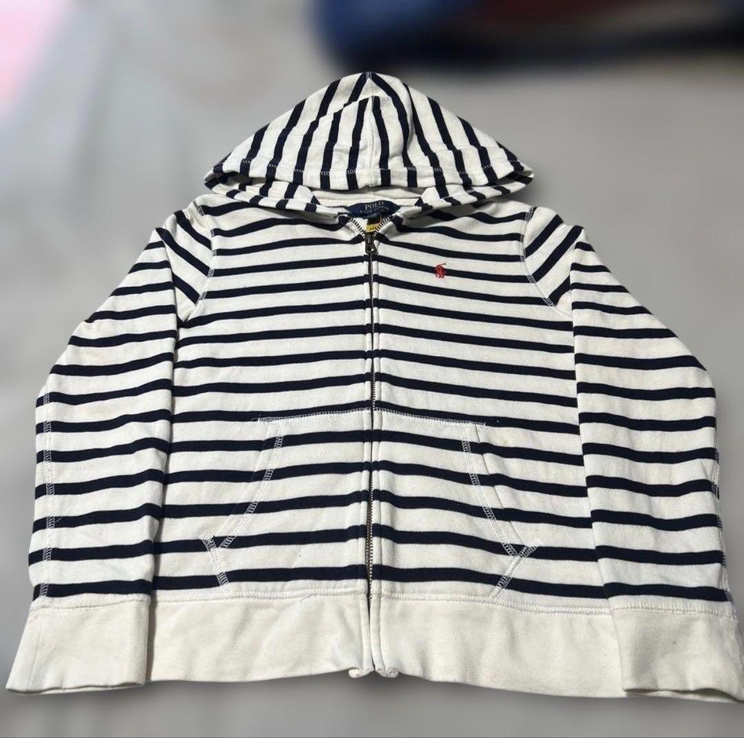 00s Ralph Lauren 短丈 ボーダー ジップパーカー y2k 平成 - メルカリ